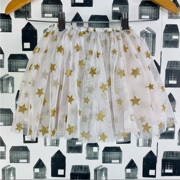 Popatu Light Pink Tulle Gold Star Skirt - Picture 5 of 5